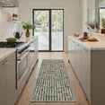thumbnail image 5 of 2x3 Area Rug non slip backing low pile indoor rug for entryway, entrance, front door and bathroom, Geometric Blocks print pattern machine washable lightweight floor mat, Oatmeal Blush, 5 of 5