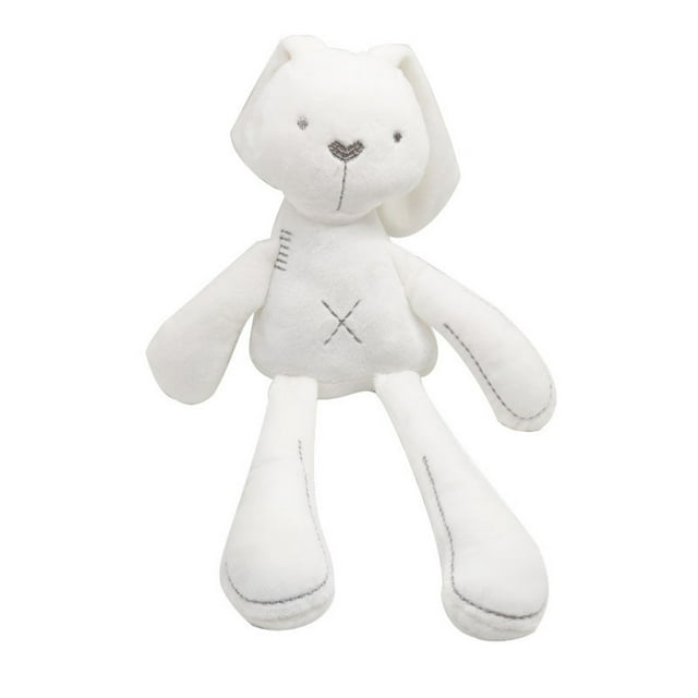 Muñeca de peluche con forma de conejo de gran tamaño, regalo de cumpleaños, 40 cm, color blanco