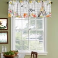 thumbnail image 3 of 2 Pack Valances for Window, Easter Plaid Short Curtains for Kitchen Bedroom Living Room, Spring Watercolor Bunny Flower Grey Checkered Rod Pocket Small Window Treatment Valance Drapes 42 x 12 Inch, 3 of 8