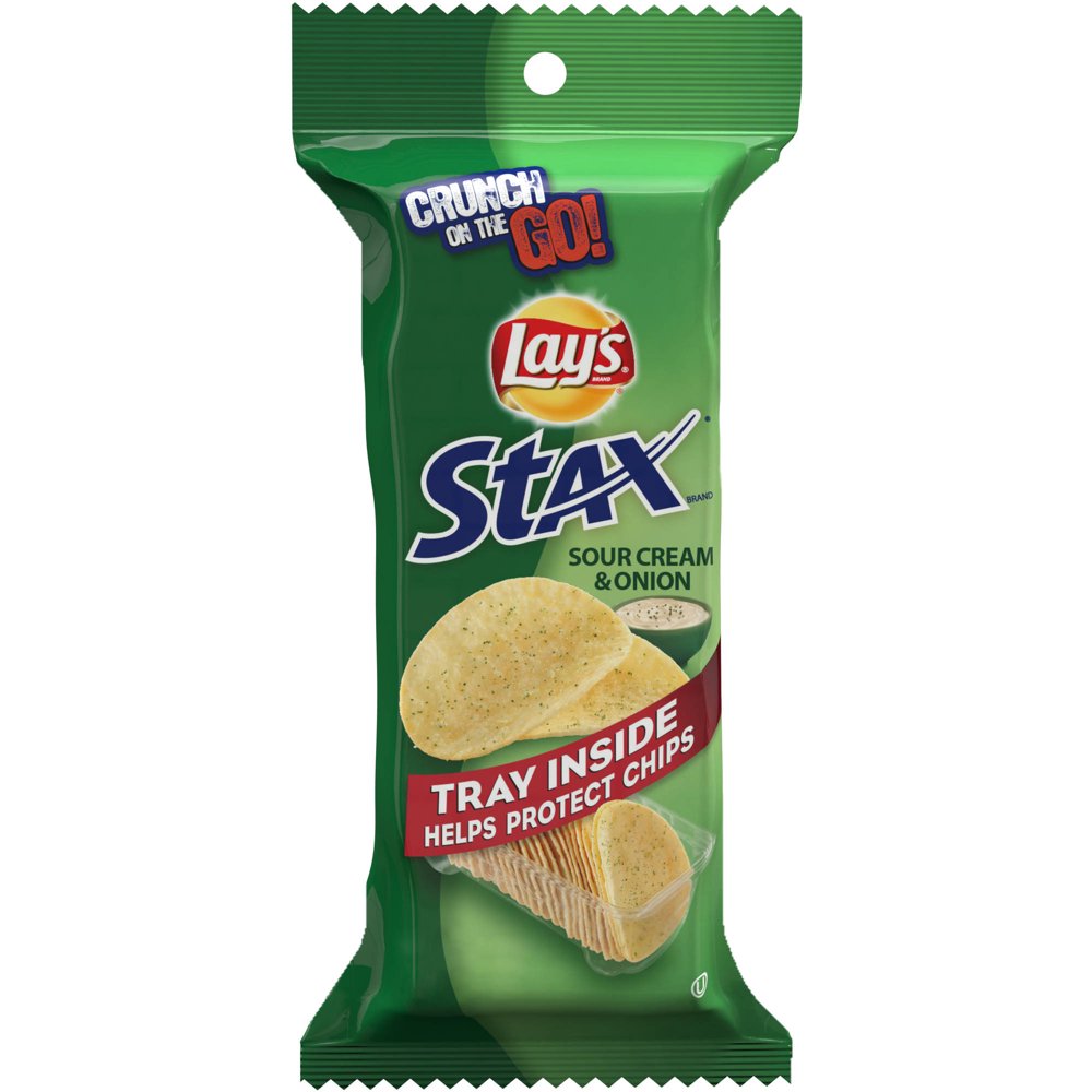 Lay's Stax Sour Cream & Onion Potato Crisps, 2 oz, 10 count Walmart