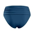 thumbnail image 5 of HOWPAY Bikini Bottoms Women High Waisted Stretchy Tummy Control Basic Swim Briefs Full Coverage Causal Solid Color Beach Pool Swimsuit Bottoms Dark Blue L, 5 of 5