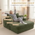 thumbnail image 4 of ATHOPE 53"W Oversized Chaise Lounge Chair Indoor, Corduroy Couch Chair with Pillows, Comfy Reading Chairs with Wide Arms, Upholstered Sleeper Sofa for Living Room, No Assembly Required, Green, 4 of 9