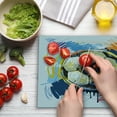 thumbnail image 3 of Soccer Cutting Board, Spherical Football Ball Illustration Colorful Distressed Details in Motion Art, Decorative Tempered Glass Cutting and Serving Board, Large Size, Multicolor, by Ambesonne, 3 of 5