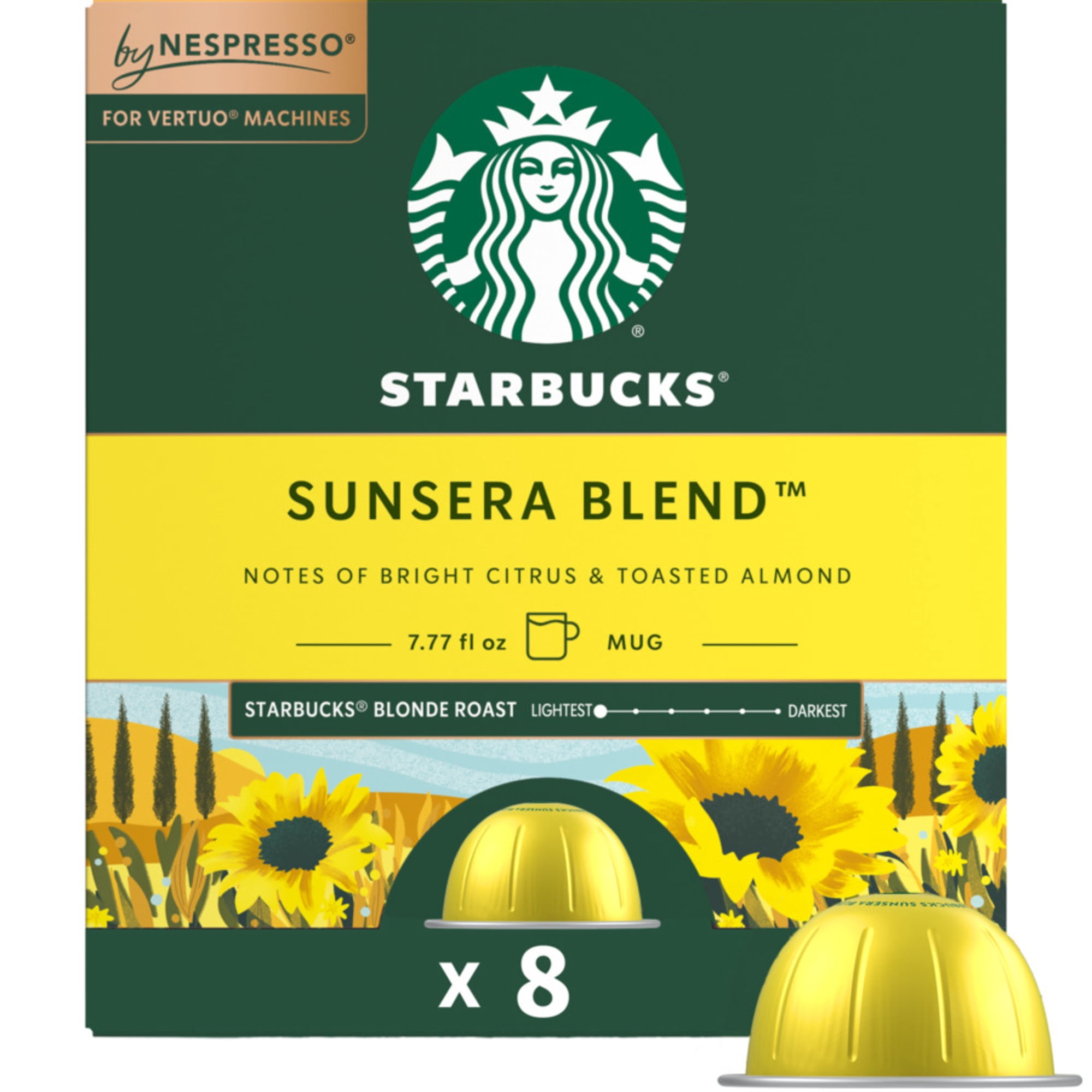 Starbucks by Nespresso Vertuo, Sunsera Blend Nespresso Pods, 100% Arabica Coffee, 8 Ct