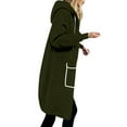 thumbnail image 6 of WMTBSRSW Long Zip up Hoodie Jackets for Women Plus Size L-4XL Trendy Fall Fashion Hooded Sweatshirt Cardigan Classic Casual Jackets Winter Coats with Flap Pockets Green X-Large, 6 of 6