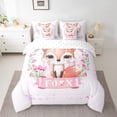 thumbnail image 2 of YST 7 Pieces Girls Fox Cartoon Bedding Comforter Set, Twin Size, 2 of 4
