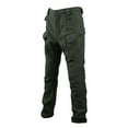 thumbnail image 2 of CUZIBR Men Cargo Pants Thick Lined Winter Warm Hiking Trousers Multi Pockets Slim Fit Snowboard Camping Travel Casual Work Ski Snow Pant ,Green,L, 2 of 5
