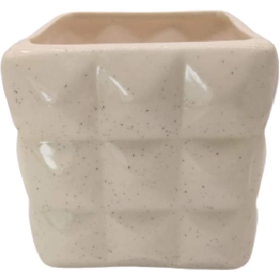 India Meets India Ceramic Flower Pot Planter Pot Indoor Outdoor Planter Handicraft by Awarded Indian Artisan (White)