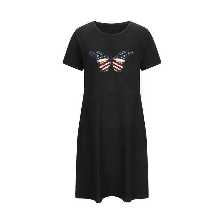 その他 3X CFLVAEK 4th of July Nightgowns for Women Soft Short Sleeve