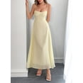 thumbnail image 6 of Women's Texture Sweetheart Neck Backless Cami Dress with Ruched Ties Bodice and Lining Lyocell 85% Polyamide 15%, 6 of 10