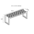 thumbnail image 7 of Elenor Mid-Century Modern Rectangular Genuine Tan Leather & Solid Wood Bench, 7 of 7