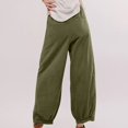 thumbnail image 5 of Brglopf Womens Baggy Wide Leg Pants Cotton Linen Elastic Waisted Loose Palazzo Harem Pants Beach Lounge Trousers with Pockets, 5 of 9