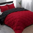 thumbnail image 2 of Basic Beyond Queen Comforter Set - Red And Black Comforter Set Queen Size, Reversible Bed Comforter Queen Set For All Seasons, 1 Comforter (88X92) And 2 Pillow Shams (20X26+2), 2 of 5