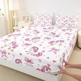 thumbnail image 4 of Erosebridal Unicorn Girls Queen Sheet Sets,Cute Pink Bowknot Kawaii Stars Loves Bed Set For Kids 4pcs, 4 of 6