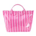 thumbnail image 1 of Bolso de trabajo a rayas, gran capacidad, impermeable, tipo hobo, ideal para la playa, el trabajo y los viajes. Rosa, 1 of 9