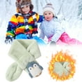 thumbnail image 5 of Hwmodou Kids Winter Warm Scarf 2022 Cute Imitation Rabbit Childrens Scarf Autumn Cartoon Penguin Christmas Scarf Cute Fuzzy Scarves, 5 of 7