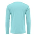 thumbnail image 7 of Dresfit Men's Big and Tall Shirts Solid Color Thermal Shirt Fall Stretch Crew Neck Long Sleeve Athletic Tops 2025 Plain Knit Oversized Pullover Tops Sky Blue S, 7 of 7