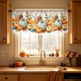 thumbnail image 4 of Eolstice Halloween Kitchen Tier Curtains, Thanksgiving Pumpkin Fall Valances, Eucalyptus Leaves Autumn Rod Pocket Curtains, for Living Room, Bedroom, Kitchen, 4 of 8