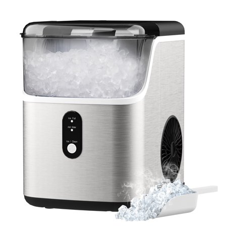 Advwin Nugget Ice Maker Machine Countertop, 33Lbs/24H, Self-Cleaning, Home/Kitchen/Office, Silver
