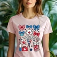 thumbnail image 2 of Nurse Life Patriotic Shirt | Red White Blue Medical Theme 4th of July Tee , CharityPink, 2XL, 2 of 6