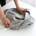 thumbnail image 6 of Large Laundry Basket with Handles, Checkered Laundry Hamper, Foldable Clothes Storage, High Storage Organizer for Bathroom, Bedroom, Grey, 6 of 6