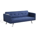 thumbnail image 1 of Costway Convertible Futon Sofa Bed Folding Recliner w/USB Ports&Power Strip Blue, 1 of 10