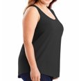 thumbnail image 5 of KALE Plain Tank Tops for Women Plus Size Shirttail Solid Sleeveless Top Summer Wear Boat Neck Tops Black, 5 of 5