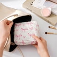 thumbnail image 6 of Luxury Small Soft Quilted Cotton Makeup Bag for Purse, Cosmetic Bag with Compartments, Cotton Aesthetic Makeup Bag, Travel Toiletry Pouch, Key Pocket Lipstick Bag Card Holder Data Cable Organizer, 6 of 6