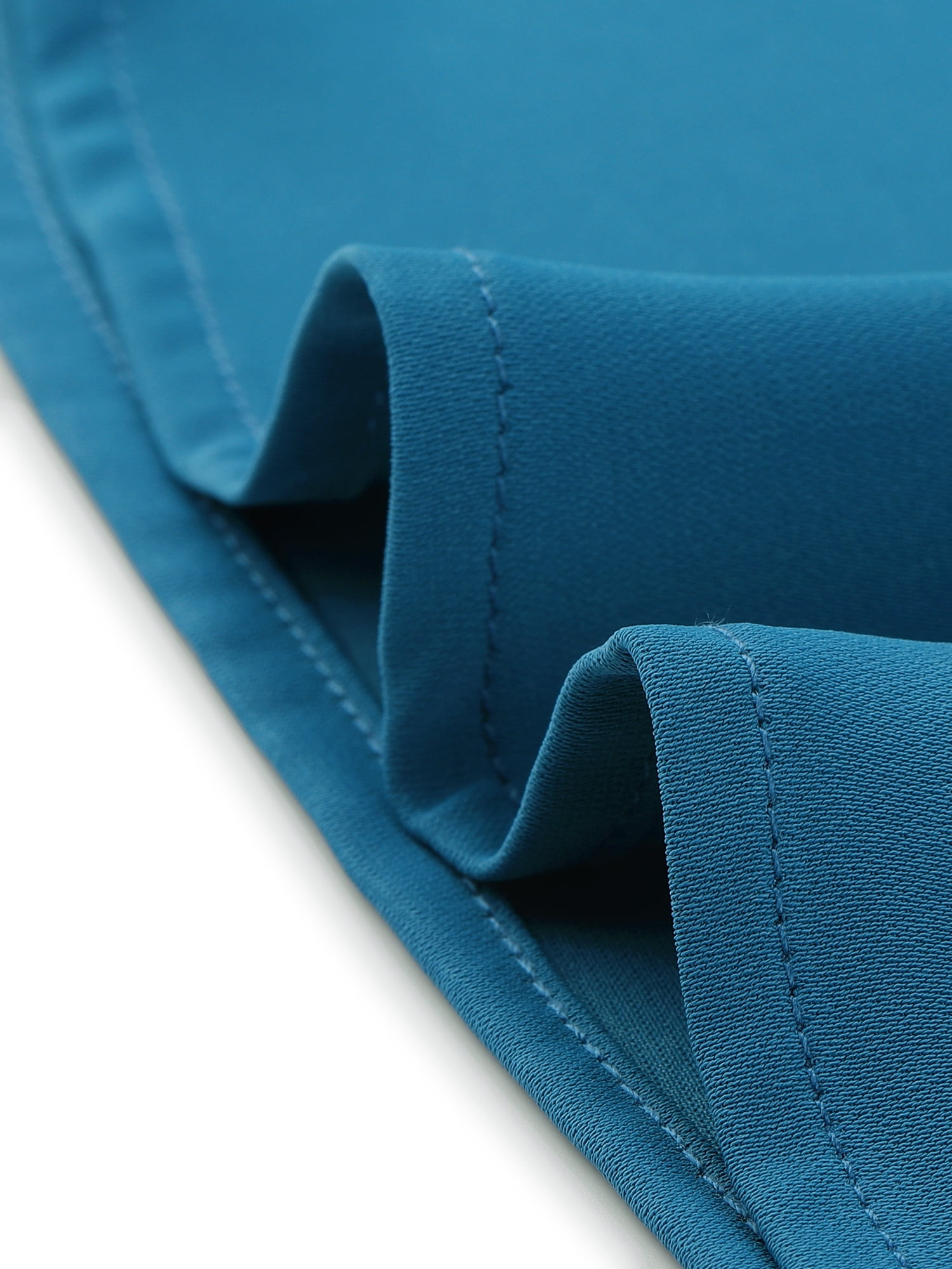 DARING DIVA Women's Ruffled Trim Pleated Plain Blouse Top S Peacock Blue