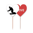 thumbnail image 1 of Sports Skiing Ski Board Player Toothpick Flag LOVE Heart Lable Cupcake Pick, 1 of 4