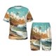 thumbnail image 1 of Balery Coastal Palm Beach Conjunto de Pijama Infantil de Manga Corta con Estampado – Ropa de Dormir de Algodón Suave-4X-Large, 1 of 5