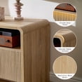thumbnail image 6 of Papajet 70" Modern TV Stand for TVs up to 80", Fluted TV Console with Storage Cabinets, Wood Entertainment Center for Living Room, Natural Oak, 6 of 10