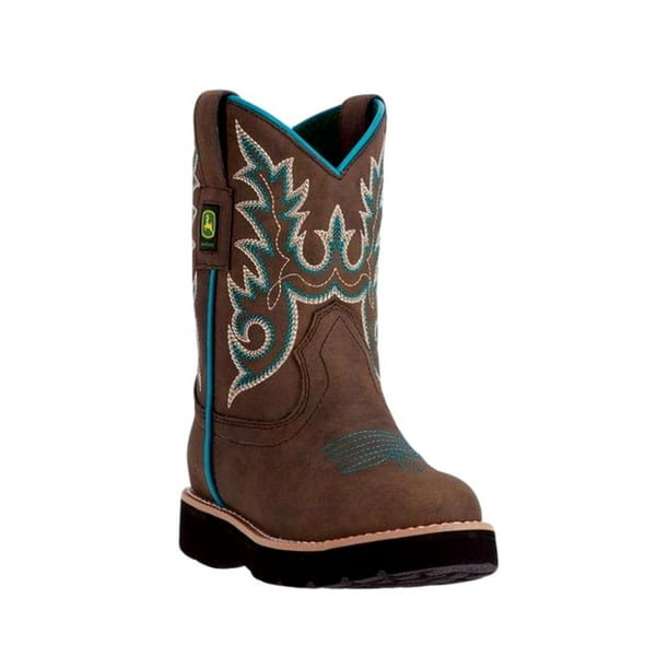 John Deere John Deere Western Boots Girls Kids Round Toe Steel Shank
