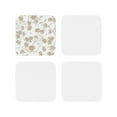 thumbnail image 2 of Kll Square Drink Coasters Set Of 4,Pu Leather Absorbent Coasters Set Decorative Coffee Cup Coasters Housewarming Gift For Home Decor-Vintage Stylized White Color, 2 of 9