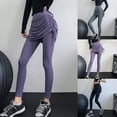 thumbnail image 2 of Yoga Pants Drawstring Folds Sexy Fake Two Pieces Leggings Skirt For Running, 2 of 5
