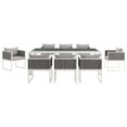 thumbnail image 4 of Modway Stance 9 Piece Outdoor Patio Aluminum Dining Set in White Gray, 4 of 8