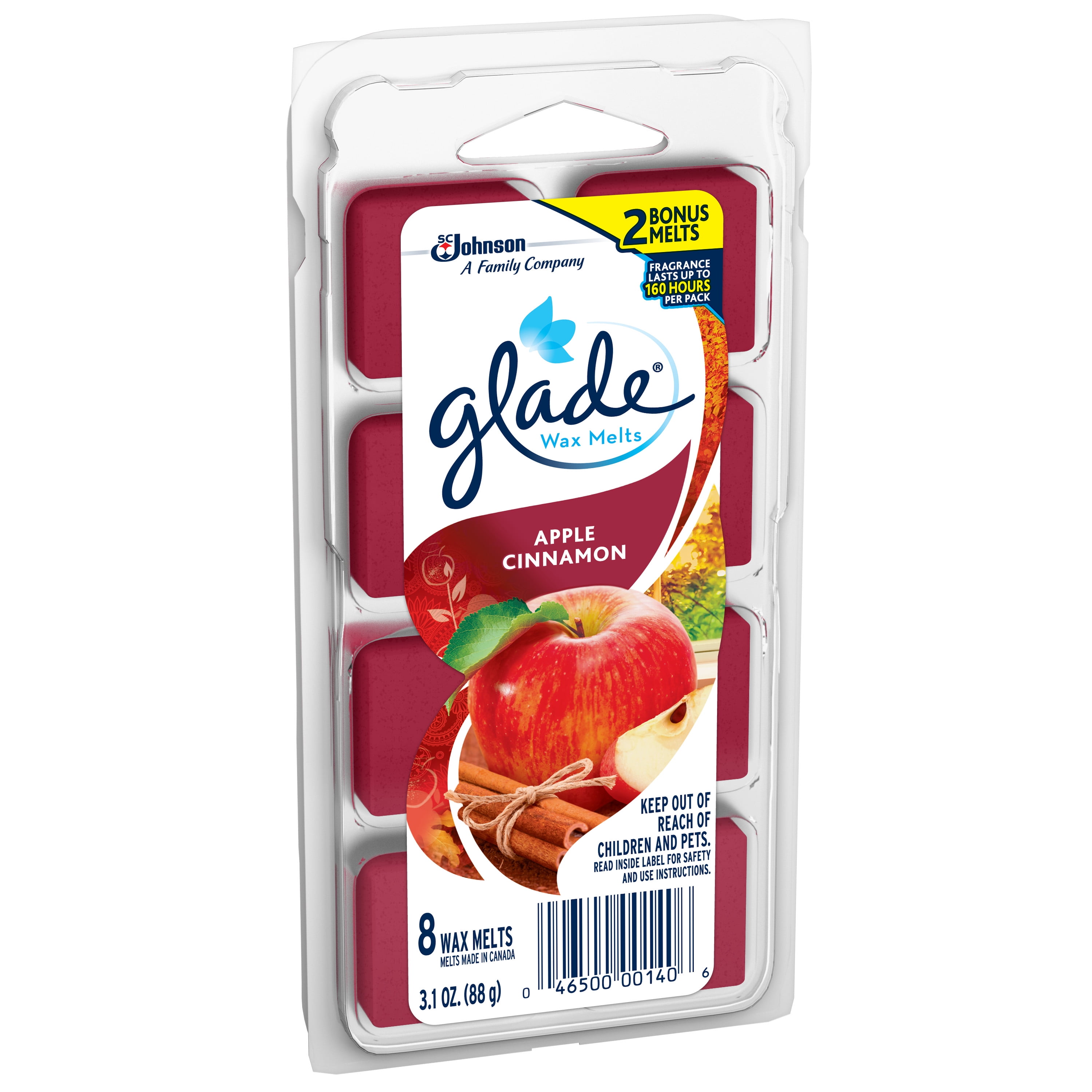 Glade Wax Melts Air Freshener Refill, Apple Cinnamon, 3.1 oz, 8 refills