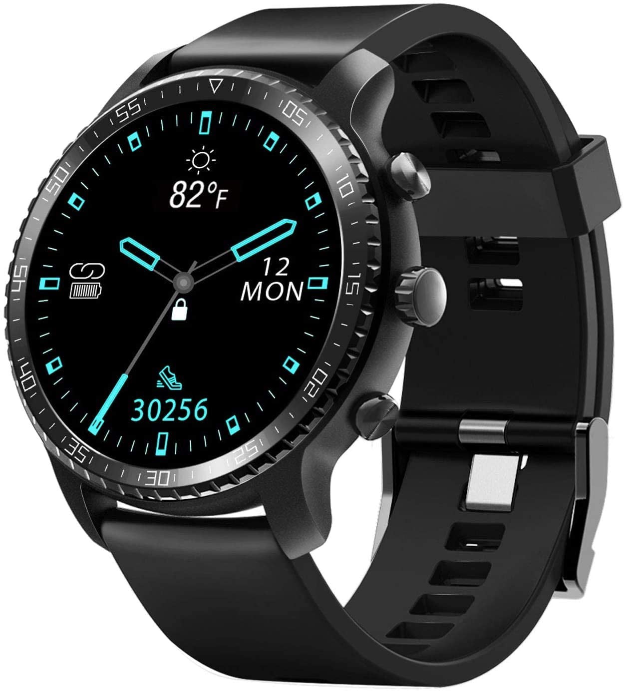 for Android / iOS Phones,46mm Support QI Wireless Charging,Bluetooth Tracker with Heart Rate Monitor,Smartwatch for Women Men, 5ATM Waterproof (22mm TPU Black) - Walmart.com