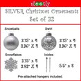 thumbnail image 3 of SLEETLY 32pk Christmas Ornaments for Tree Holiday Xmas Decorations, Silver (DEFECTIVE UNITS), 3 of 6