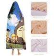 thumbnail image 3 of Totoro Hooded Blanket Poncho, Wearable Hooded Blanket Cozy Soft Warm Plush Fleece Blanket for Adult Women Men, 3 of 7