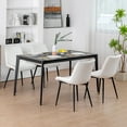 thumbnail image 3 of XINMICS Modern Velvet Dining Chairs Set of 2 Kitchen Chair, White, 3 of 6