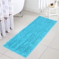 thumbnail image 1 of Uphome Chenille Bath Rug Runner Turquoise Non-Slip Plush Bathroom Rugs 18x47 inch Shaggy Water Absorbent Bath Mat Machine Washable Bath Rug Soft Microfiber Striped Floor Rug for Bathtub Shower\u2026, 1 of 7