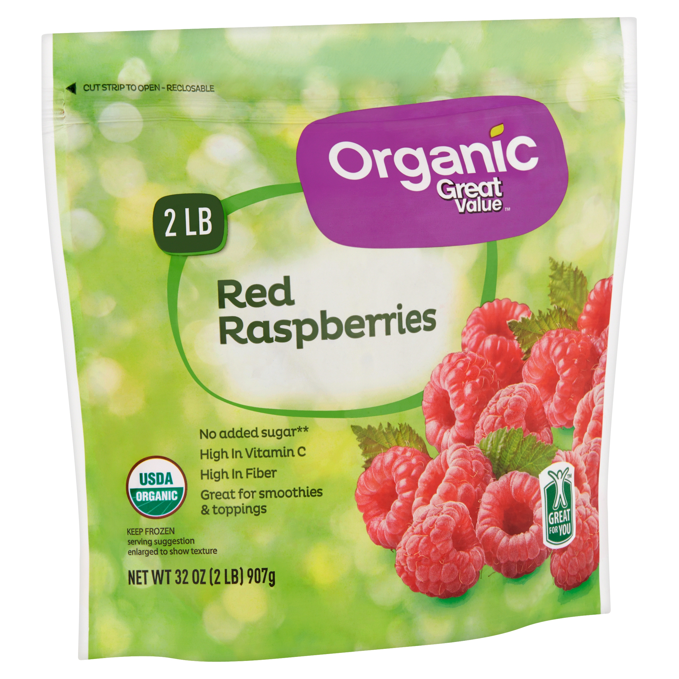 Great Value FrOzen Organic Red Raspberries, 32 Oz - image 2 of 8