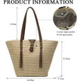 thumbnail image 4 of LinYooLi Straw Bag, Large Summer Handmade Woven Shoulder Tote Bag for Women Straw Purses and Handbags for Women, 4 of 6