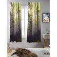thumbnail image 5 of Yellow Forest Curtains 72 Inch Length, Sheer Curtains for Bedroom Living Room Window Vintage Foggy Woods Tree Rod Pocket Voile Drapes Kitchen Curtains Small Half Window 52"x72" 2 Panels, 5 of 7