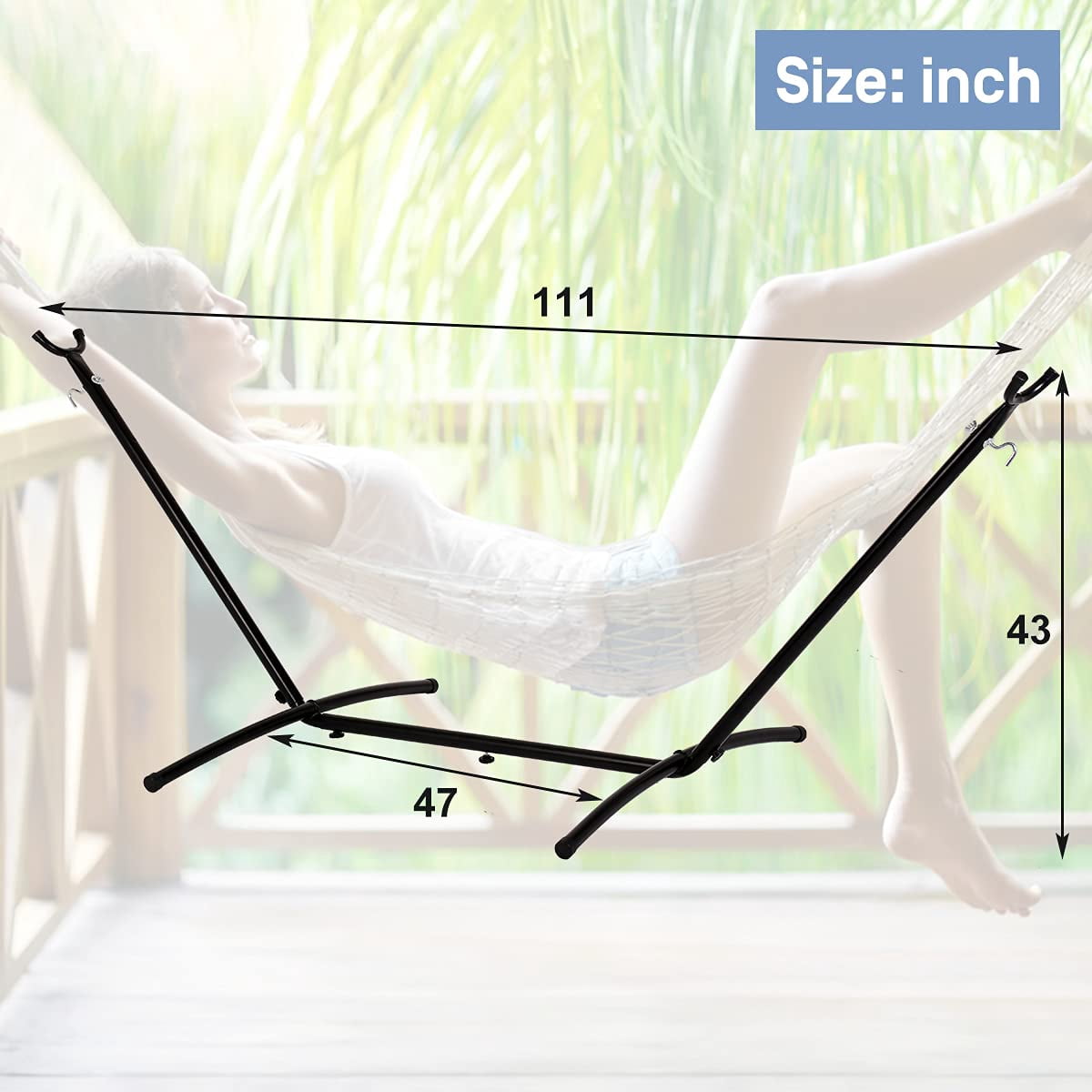 NiamVelo Heavy Duty Hammock Stand Portable Steel Stand with Space Saving Carrying Bag (No Hammock)