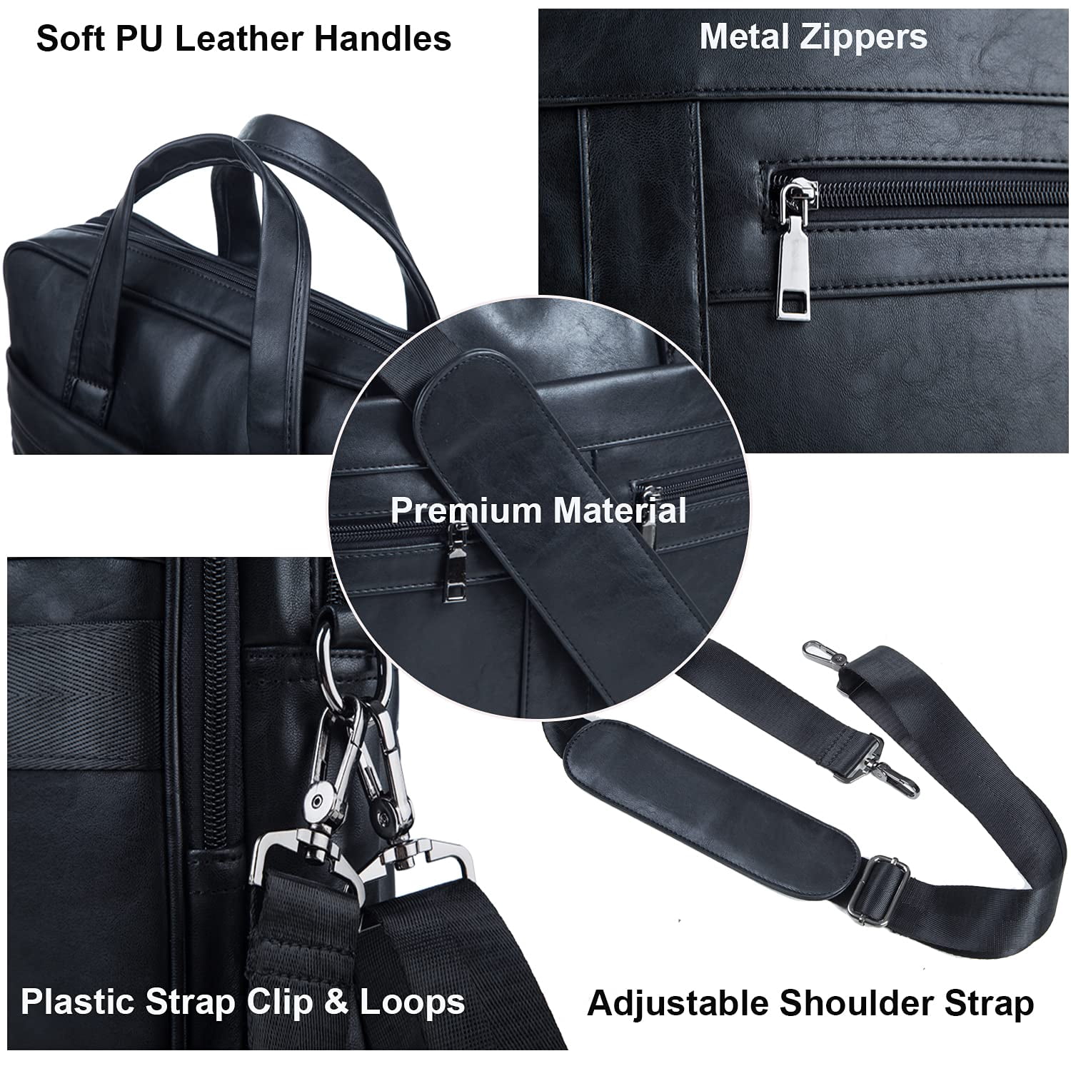 seyfocnia Men's Leather Messenger Bag, Laptop Briefcase Business Satchel Computer