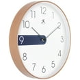 thumbnail image 3 of Infinity Instruments Stripe Plastic 12" Indoor Wall Clock with Blue Stripe on Clock Face, Silent Movement, Blue, 3 of 6