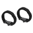 thumbnail image 1 of Pulseras de paracord de supervivencia Uxcell, paquete de 2, pulsera trenzada de paracord, negra, 1 of 5
