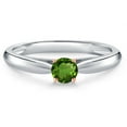 thumbnail image 3 of Gem Stone King 10K Two Tone Gold Green Tourmaline Engagement Ring for Women | 0.25 Cttw | Round 4MM | Gemstone October Birthstone | Size 6, 3 of 6